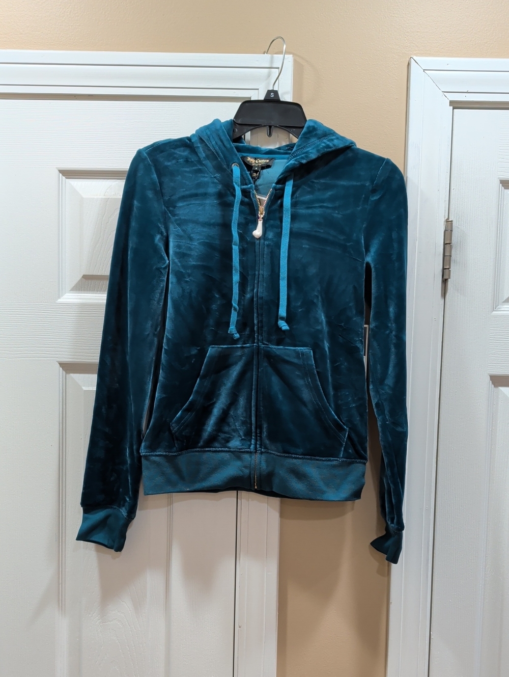 SET Juicy Couture Teal Velour Zip Track Set